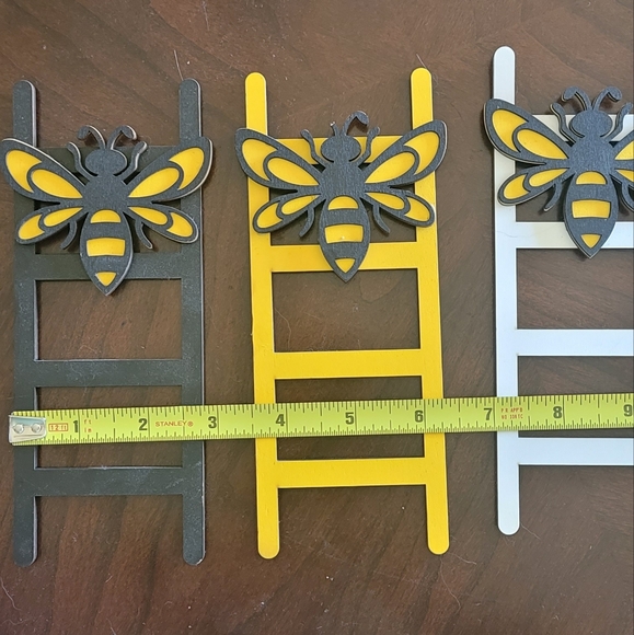 3 piece Bee Wooden Ladder decoration - Picture 7 of 10